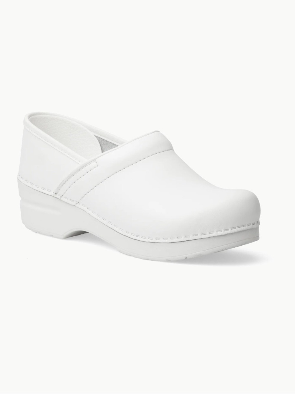 Dansko White Professional Leather Clog iconic silhouette
